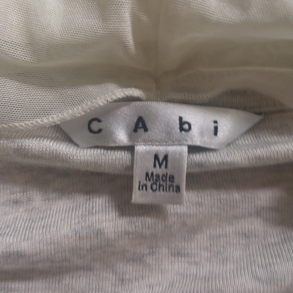 NWOT Cabi gray cream and white cotton cardigan M - Picture 3 of 8